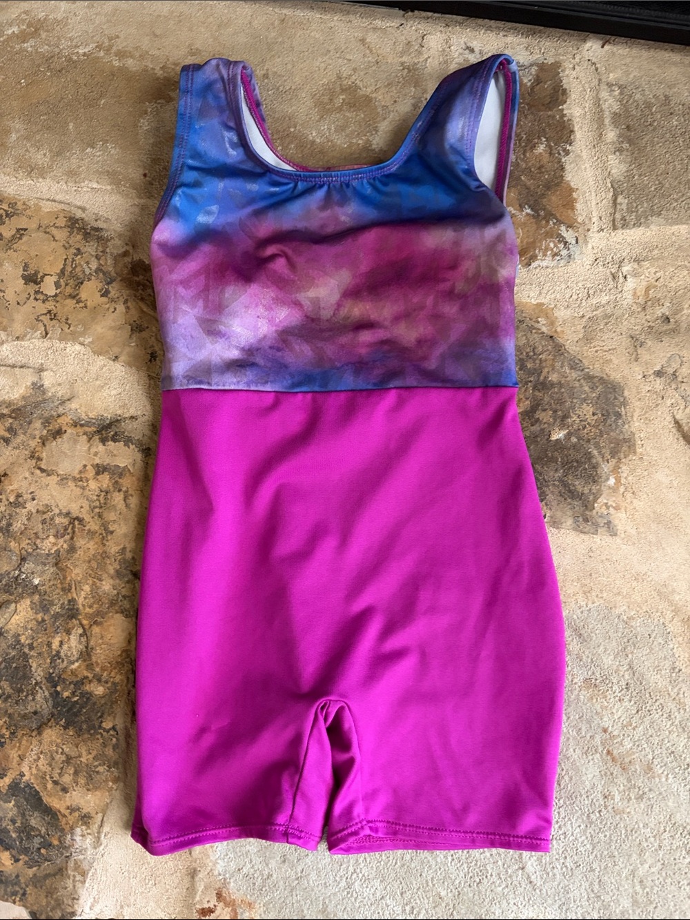 Girls Purple One-Piece Gymnastics Suit
